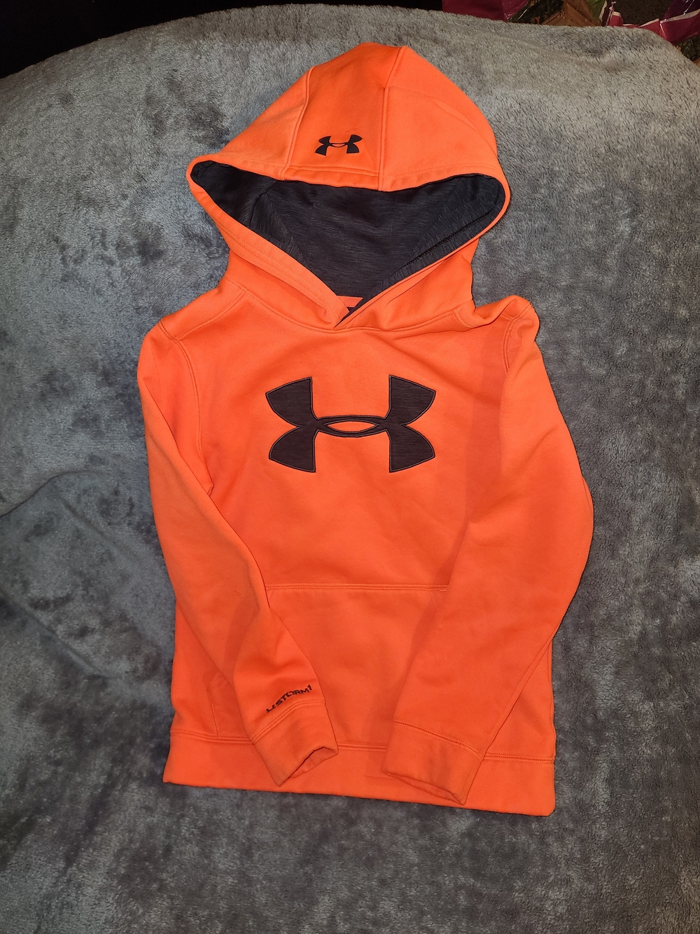 Under Armour Kids Orange Hoodie with Black Logo